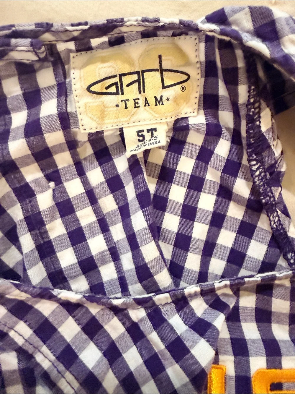 LSU Girl's Dress / Sz 5T/ Purple White Gold / Plaid / LSU Tigers / SEC